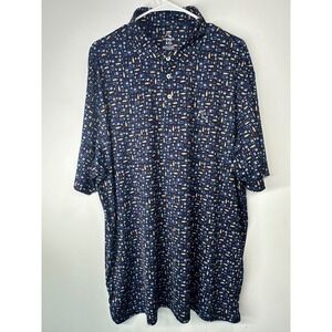 Rhoback Golf Polo Old Fashioned Cocktail Print Short Sleeve Performance - XXL